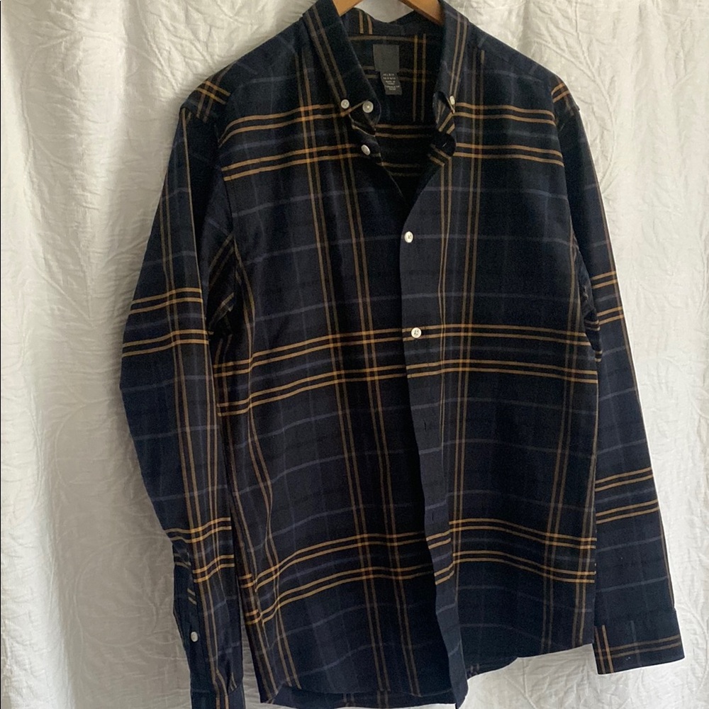 Men's Black and Brown Plaid Shirt